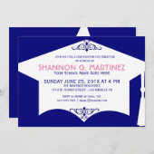 Pet van wit en blauw Afstuderen - Partij bij het A Kaart (Voorkant / Achterkant)