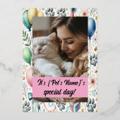  Pet Verjaardag Folie uitnodiging (Achterkant)