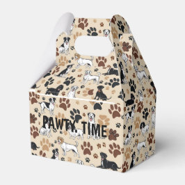 Pet verjaardagsfeestje gunst snack box feesttijd bedankdoosjes