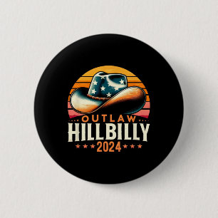 Pet Verkiezingsdag Outlaw Hillbilly 2024 Ronde Button 5,7 Cm