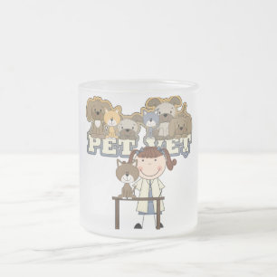 Pet Vet Brunette Vrouw Tshirts en Gifts Matglas Koffiemok