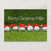 Pet voor kerst met golfbal en kerstmantel briefkaart (Voorkant)