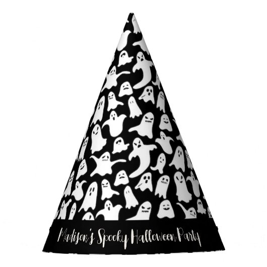 Pet voor spookgeest halloween zwarte partij feesthoedjes (Voorkant)