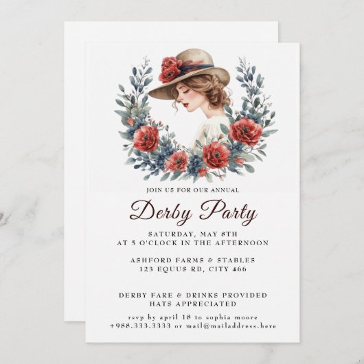 Pet Waterverf Derby Party Uitnodiging (Voorkant / Achterkant)