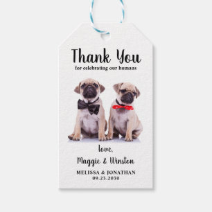Pet Wedding Bedankt Persoonlijke foto Dog Cadeaulabel