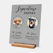 Pet Wedding Dog Handtekening Drink Aangepast 2 Fot Acryl Bord (Hoek)