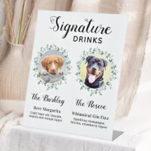 Pet Wedding Dog Handtekening Drink Aangepast 2 Fot