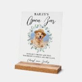 Pet Wedding Dog Open Bar Cocktail Drinken Acryl Bord (Hoek)