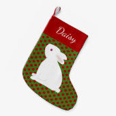 Pet White Rabbit Persoonlijk kerstfeest Kleine Kerstsok (Voorkant (Hangend))