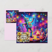 PETA ~ Carte d'anniversaire ~ Robot ~ (Devant / Derrière)