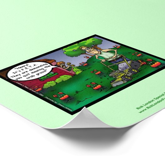 PETA en het Cartoon van Crabgras Funny Poster (Hoek)