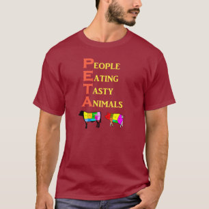 PETA Mensen die astdieren eten T-shirt