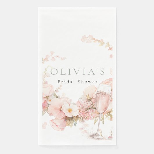 Petaal en Prosecco Bruiloft Servet (Voorkant)