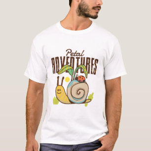 Petal Adventures Mooie Slakken Cartoon T-Shirt