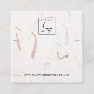 PETAL HANDGEMAAKTE PAPIER KETTING ARMBAND DISPLAY VIERKANTE VISITEKAARTJE