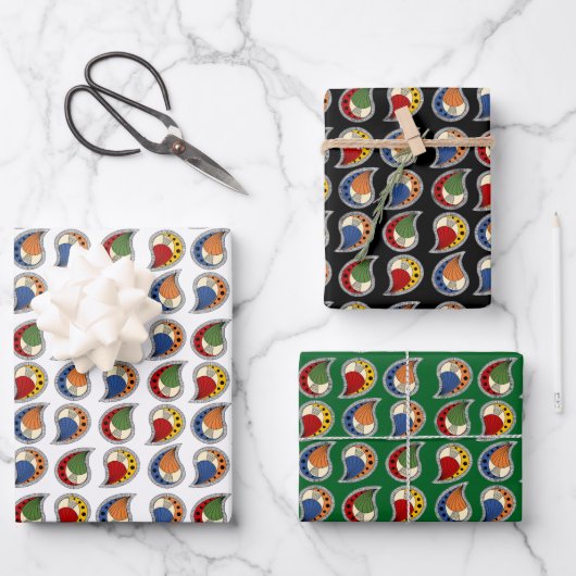 Petal Paisley Rhythm Inpakpapier Vel (Voorkant)