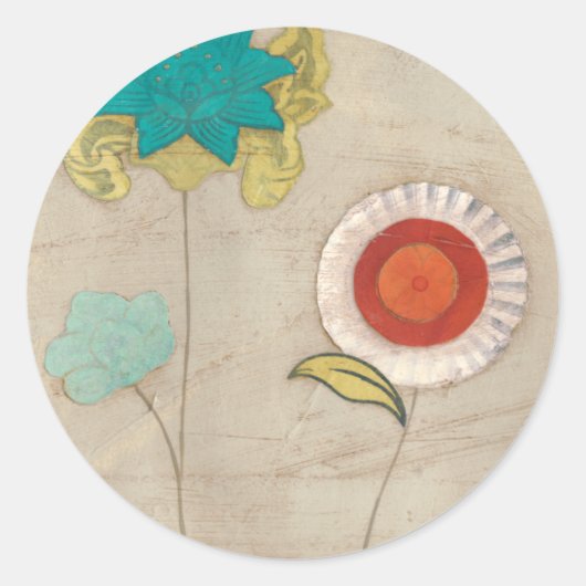 Petal Patronen I Ronde Sticker (Voorkant)