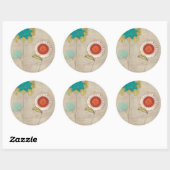 Petal Patronen I Ronde Sticker (Vel)