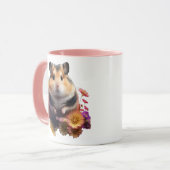 Petal Paws - Cute Floral Hamster Mok (Voorkant links)