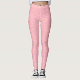 Petal Pop – Naadloos geometrisch patroon in roze e Leggings