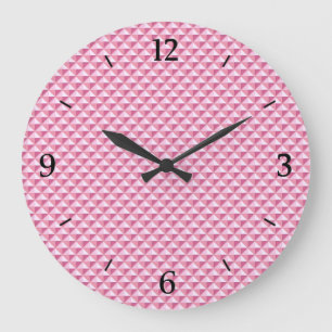Petal roze, enamel look, bestudeerd raster grote klok