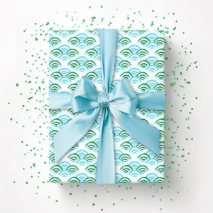 Petal Scallop in Groen en Aqua Cadeaupapier