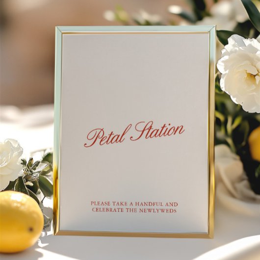 Petal Station Rood & Ivoor Trouwbord