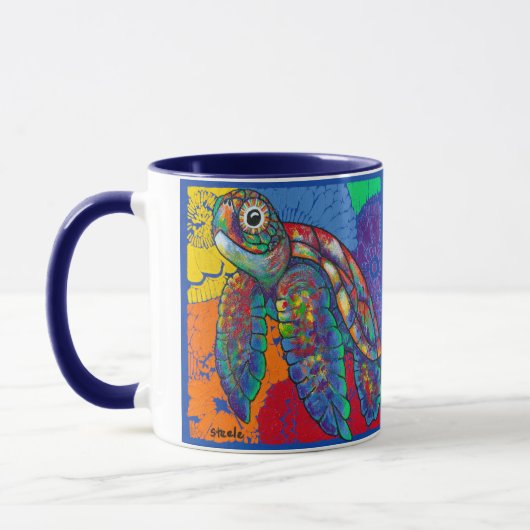 Pétale la tortue de la paix Boisson Mug (Gauche)