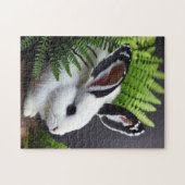 Pétale Le Lapin Noir Et Blanc, Jigsaw Puzzle (Horizontal)