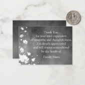 Pétale volante après funérailles Merci Cartes (Devant/Arrière en situation)