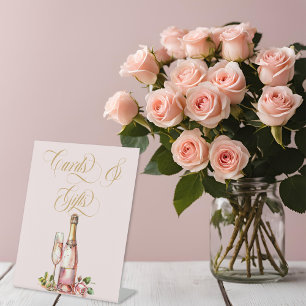 Petalen en Prosecco Kaarten en geschenken Vrijgeze Reclamebord Met Voetstuk