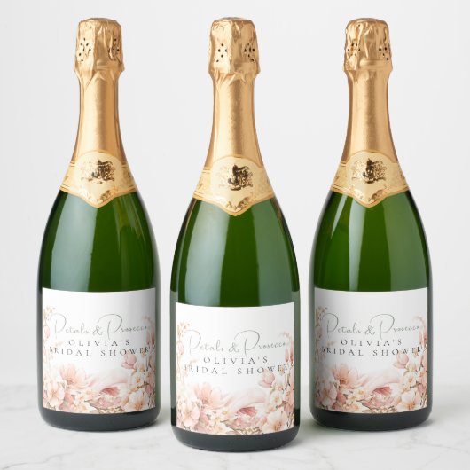 Petalen en Prosecco Mousserende Wijn Sparkling Wijnetiket (Flessen)