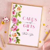 Petalen en Prosecco roze bloemengeschenken en Kaar Poster