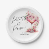 Petalen en Prosecco Vrijgezellenfeest Papier Borde Papieren Bordje (Voorkant)