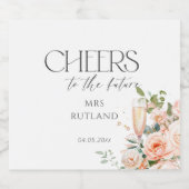 Petalen en Prosecco Vrijgezellenfeest Sparkling Wijnetiket (Enkel label)