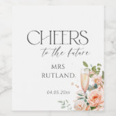 Petalen en Prosecco Vrijgezellenfeest Wijn Etiket (Enkel label)