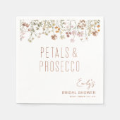 Petalen en Prosecco Wildflower Vrijgezellenfeest Servet (Voorkant)