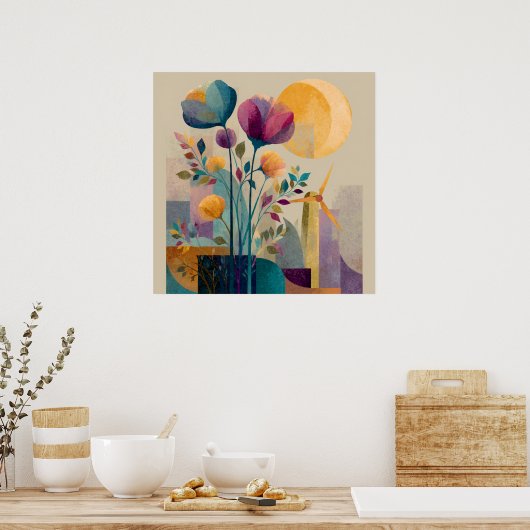 Pétales à vent - Poster Solarpunk (Cuisine)