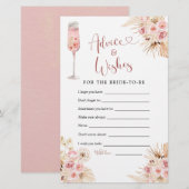 Pétales Boho rose et carte de conseils et de souha (Devant / Derrière)