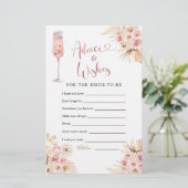 Pétales Boho rose et carte de conseils et de souha (Debout devant)