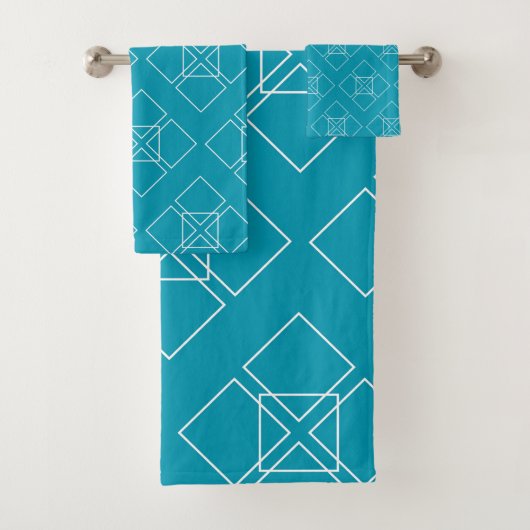 Pétales Carré turquoise et blanc (En situation)
