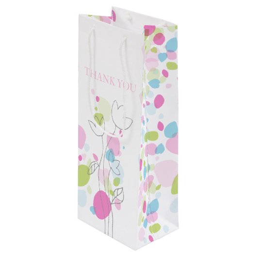 Pétales Confetti mariage merci sac à vin (Devant Angle)