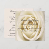 Pétales D'Amour, Blanc, Invitations De Mariage (Devant / Derrière)