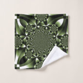 Pétales de feuille de forêt verte blanche (Gant de toilette)