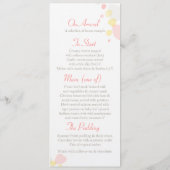 Pétales de fleurs de confetti moderne menu mariage (Dos)