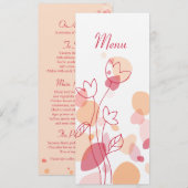 Pétales de fleurs de confetti moderne menu mariage (Devant / Derrière)