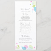 Pétales de fleurs de confetti moderne menu mariage (Dos)