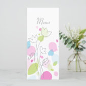 Pétales de fleurs de confetti moderne menu mariage (Debout devant)