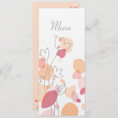 Pétales de fleurs de confetti moderne menu mariage (Devant / Derrière)