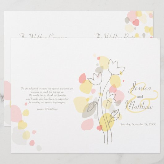 Pétales de fleurs de confetti moderne Programme de (Devant / Derrière)